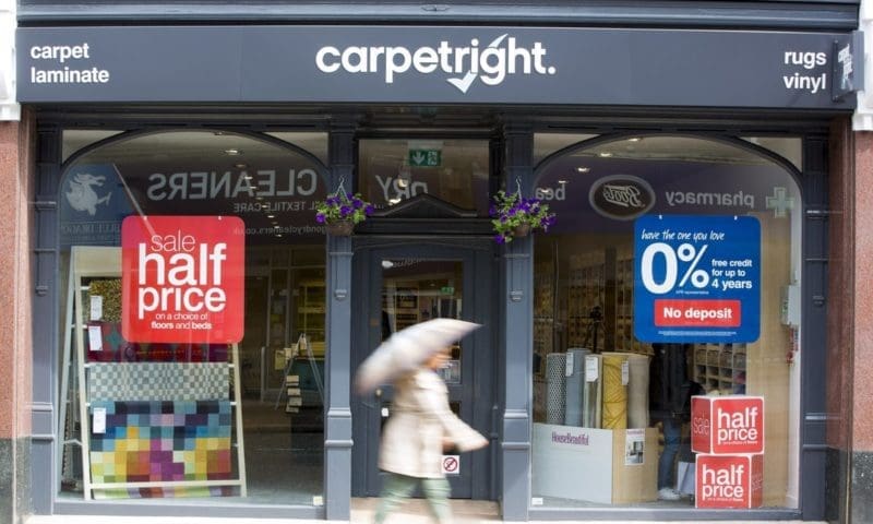 Carpetright shares crash 41.9% amid profit warning
